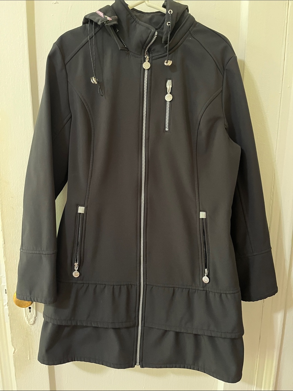 Betsey Johnson Black Jacket with Pink Logo Label